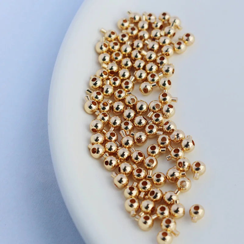 10pcs Vacuum Plating Ball Beads Wire Buckle Necklace Clasps 3.5mm