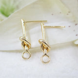 Vacuum Plating Knotted Ear Pin Drop Pendant 1pair