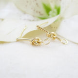 Vacuum Plating Knotted Ear Pin Drop Pendant 1pair