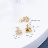 Small Mini Hexagonal Star Zircon Brass Charms Pendant 8mm