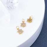 Small Mini Hexagonal Star Zircon Brass Charms Pendant 8mm