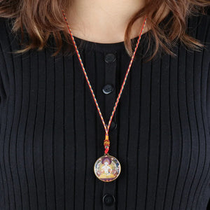 Vajra Samurai Buddha Statue Small Thangka Pendant Necklace