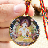 Vajra Samurai Buddha Statue Small Thangka Pendant Necklace