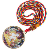 Vajra Samurai Buddha Statue Small Thangka Pendant Necklace
