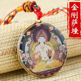 Vajra Samurai Buddha Statue Small Thangka Pendant Necklace