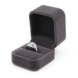 Valentijnsdag Dubbele Ring Box Fluwelen Zwart