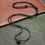 Valentine Couple Necklace Leather Choker Tiger Eye Stone