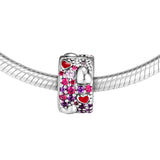 925 Sterling Silver Valentine Heart Clip Beads for Charms Bracelets