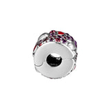 925 Sterling Silver Valentine Heart Clip Beads for Charms Bracelets