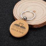 Valentine Wooden Couples Keychain Boyfriend Girlfriend Keyring