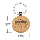 Valentine Wooden Couples Keychain Boyfriend Girlfriend Keyring