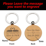 Valentine Wooden Couples Keychain Boyfriend Girlfriend Keyring
