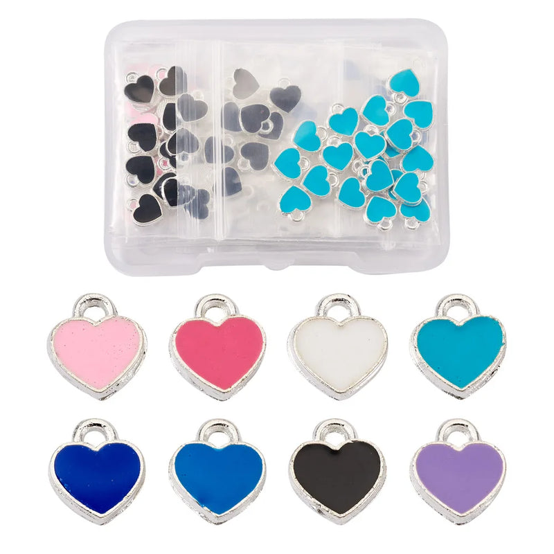 Enamel Valentine Heart Charms DIY Jewelry Making