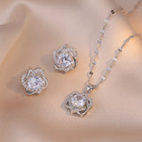 Valentine Heart Jewelry Set Stainless Steel Zircon Wedding Gift