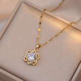 Valentine Heart Jewelry Set Stainless Steel Zircon Wedding Gift