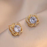 Valentine Heart Jewelry Set Stainless Steel Zircon Wedding Gift