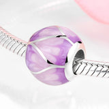 Valentine 925 Sterling Silver Love Heart Pink Enamel Fine Beads Charm