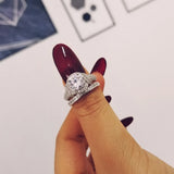 Silver Bride Rings Women Wedding Engagement Bridal Bride Jewelry
