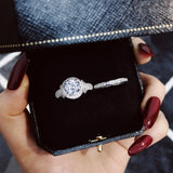 Silver Bride Rings Women Wedding Engagement Bridal Bride Jewelry