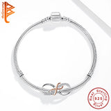 925 Silver Double Infinity Engrave LOVE YOU Charms Beads