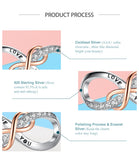 925 Silver Double Infinity Engrave LOVE YOU Charms Beads
