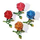 Alloy Enamel Rose Flower Jewelry Storage Holder