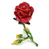 Alloy Enamel Rose Flower Jewelry Set in Carrying Case