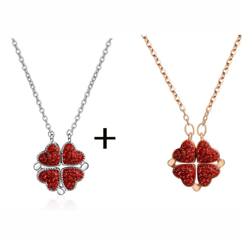 Enamel Rose Flower Jewelry Set in Alloy