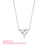 925 Silver Ribbons of Love Necklace with Clear CZ
