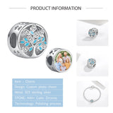 Family Tree Silver Bead Photo Charm for Bracelet