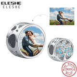 Family Tree Silver Bead Photo Charm for Bracelet