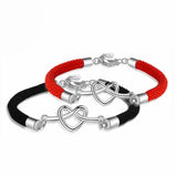 Heart Shaped Red Rope Bracelet for Couples