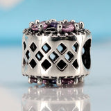 925 Silver Purple Clip Charm Bead for Bracelets