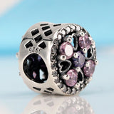 925 Silver Purple Clip Charm Bead for Bracelets