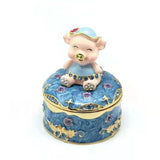 Enamel Pig Jewelry Storage Box for Christmas