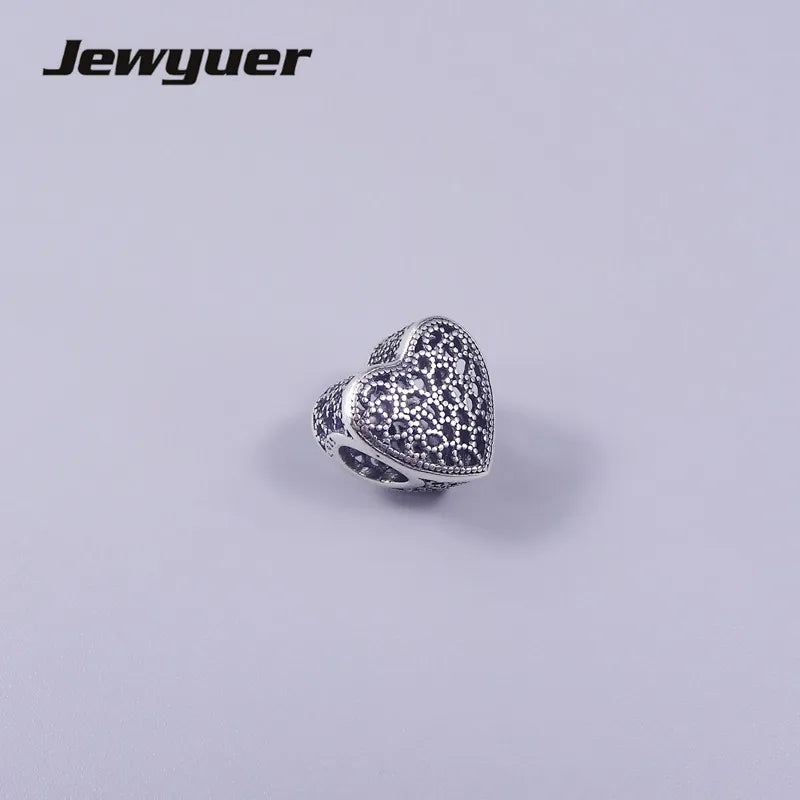 Love Charm 925 Sterling Silver Hearts Charms for Bracelet DIY