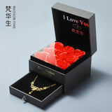 Rose Necklace Gift Jewelry Box Drawer Pendant Box