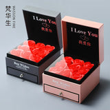 Rose Necklace Gift Jewelry Box Drawer Pendant Box