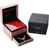Rose Necklace Gift Jewelry Box Drawer Pendant Box