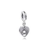 Heart Dangle 925 Silver Charm Fits Bracelet Necklace