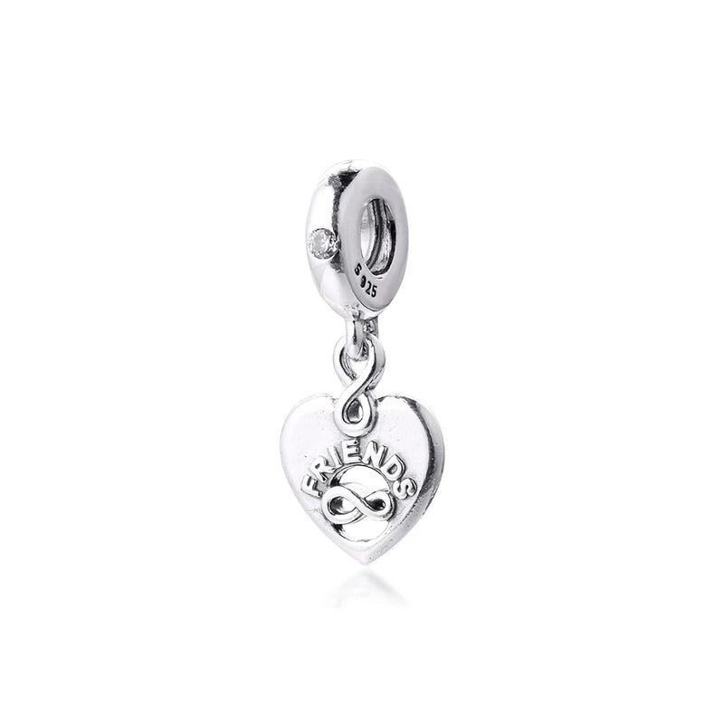 Heart Dangle 925 Silver Charm Fits Bracelet Necklace