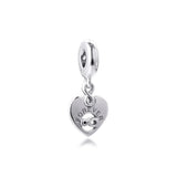 Heart Dangle 925 Silver Charm Fits Bracelet Necklace