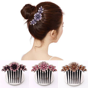 Crystal Flower Leaf Bridal Hair Comb Wedding Hair