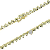 Heart Charm Tennis Chain Necklace for Women
