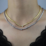 Heart Charm Tennis Chain Necklace for Women