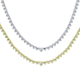 Heart Charm Tennis Chain Necklace for Women