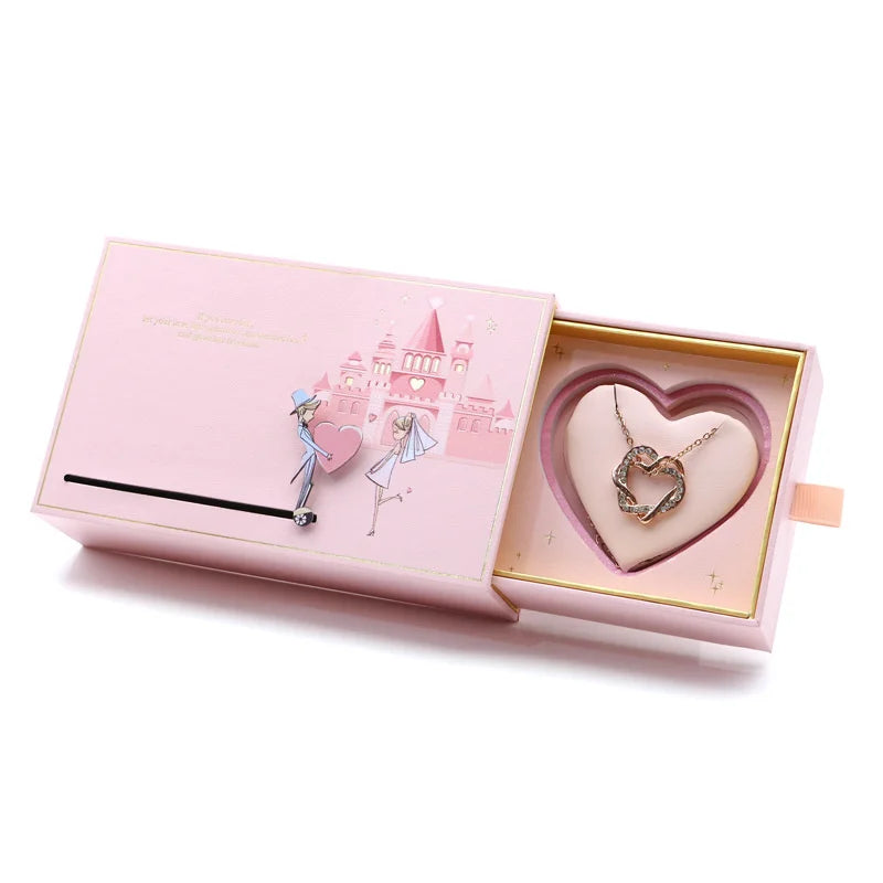 Love Castle Jewelry Box Drawer Packing Box Ring Necklace Box