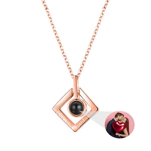 Heart Projection Necklace Birthday Lover Family Memory Gift