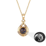 Flower Shaped Projection Necklace Birthday Family Memory Gift