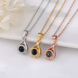 Flower Shaped Projection Necklace Birthday Family Memory Gift
